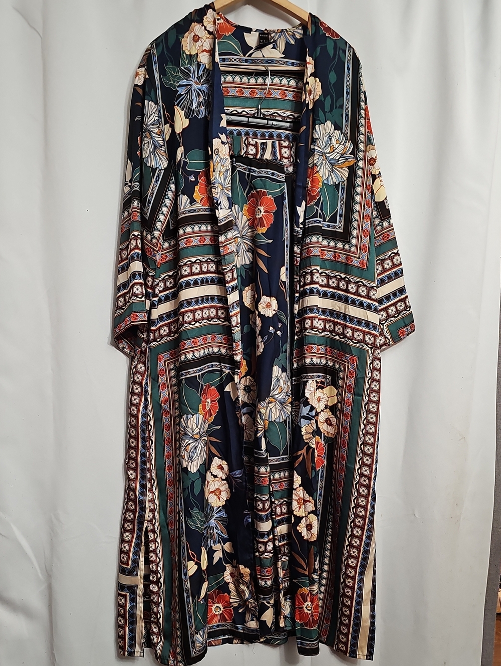 Boho Floral Kimono Pants Set Size XS Multi Color Festival Loungewear Co Ord Set